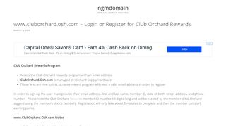 www.cluborchard.osh.com – Login or Register for Club Orchard ...