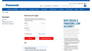 My Panasonic Account Login - Shop Panasonic