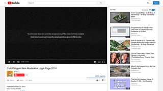 Club Penguin Rare Moderator Login Page 2014 - YouTube