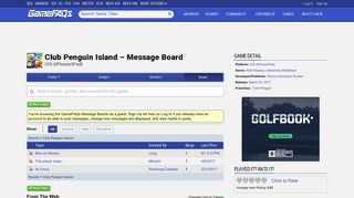 Club Penguin Island Message Board for iOS (iPhone/iPad) - GameFAQs