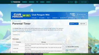 Parental Timer | Club Penguin Wiki | FANDOM powered by Wikia