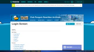 Login Screen | Club Penguin Rewritten Archives Wiki | FANDOM ...