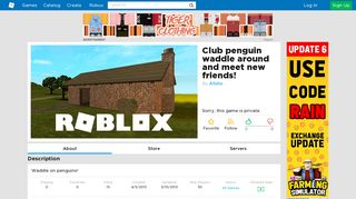 Club penguin waddle around and meet new friends! - Roblox