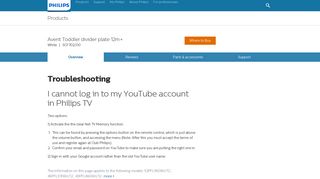 I cannot log in to my YouTube account in Philips TV | Philips
