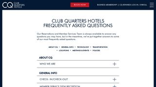Frequently Asked Questions - Club Quarters Hotels