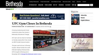 UFC Gym Closes In Bethesda - Bethesda Magazine