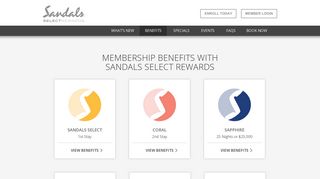 benefits - Sandals Select Rewards