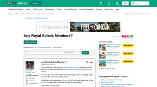 Any Royal Solaris Members? - Cancun Forum - TripAdvisor