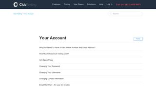 Your Account – Club Texting