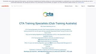 CTA Training Specialists (Club Training Australia) Events | Eventbrite