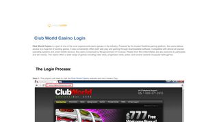Club World Casino Login | casinologin