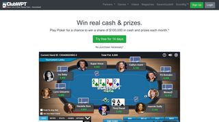 Play Online Poker for Free at ClubWPT.com - Brought To You By The ...