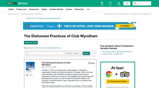 The Dishonest Practices of Club Wyndham - Timeshares / Vacation ...