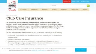 Club Care Insurance - The Camping and Caravanning Club