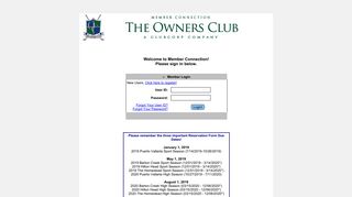 Login - The Owners Club Member Area