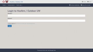 Hoofers / Outdoor UW - Pinfire Club Manager - Login