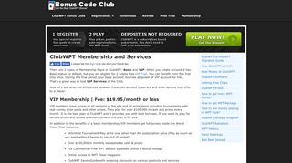 ClubWPT Membership and Services - ClubWPT Bonus Code