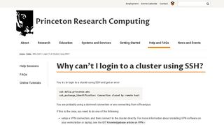 Why can't I login to a cluster using SSH? | Princeton Research ...