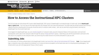 How to Access the Instructional HPC Clusters | support.cc.gatech.edu