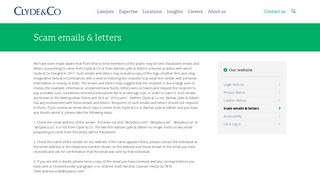 Scam emails & letters : Clyde & Co (en)