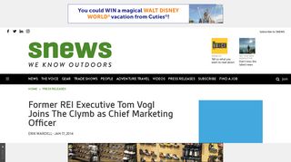 Former REI Executive Tom Vogl Joins The Clymb as Chief Marketing ...