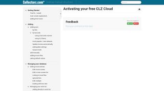 Activating your free CLZ Cloud - Desktop manual structure - 1