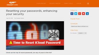 Resetting your passwords, enhancing your security - Cheetah Mobile