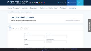 open demo account - CMS Trader