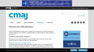 Overview for CMA Members | CMAJ