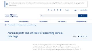 Annual reports and schedule of upcoming annual meetings ...