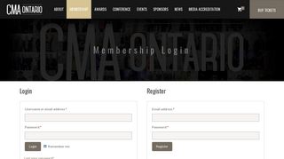Membership Login – Country Music Association of Ontario