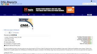 CMA Access : All reviews | DSLReports, ISP Information