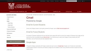 Cmail - College of Charleston - Information Technology