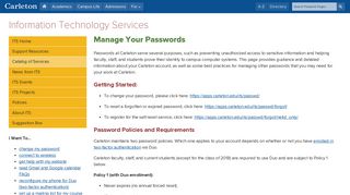 Manage Your Passwords | Information Technology Services | Carleton ...