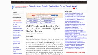 CMAT Login 2018, Existing User AICTE CMAT Candidate Login Id ...