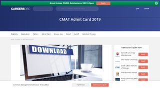 CMAT Admit Card 2019 (Released) – Download CMAT Hall Ticket Here