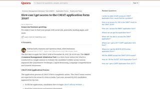 How to get access to the CMAT application form 2018 - Quora