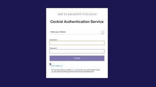 Login - CAS – Central Authentication Service - Claremont Sakai