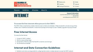 Internet | Columbia Convention Center - Columbia Metropolitan ...