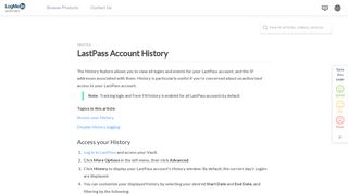 LastPass Account History - LogMeIn Support - LogMeIn, Inc.