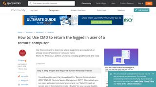 Use CMD to return the logged in user of a remote computer - Windows ...