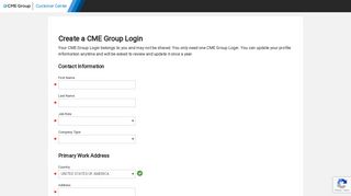 Create a CME Group Login
