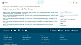 Cisco Unified Communications Manager Express - End-of-Life and ...