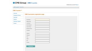 CME E-quotes™ | CME E-quivalents registration page
