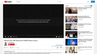 Banned from CME Resource's PANRE Review Course - YouTube