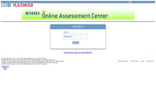 LS/CMI - Login - MHS Online Assessments