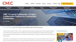 CMiC To Launch Collaborate—a Project Collaboration Platform for ...