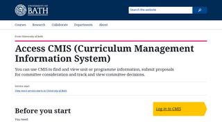 Access CMIS (Curriculum Management Information System)