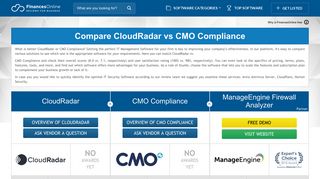 CloudRadar vs CMO Compliance 2019 Comparison | FinancesOnline