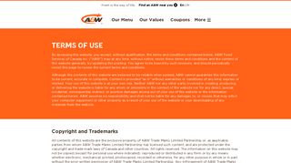 Terms - A&W Canada